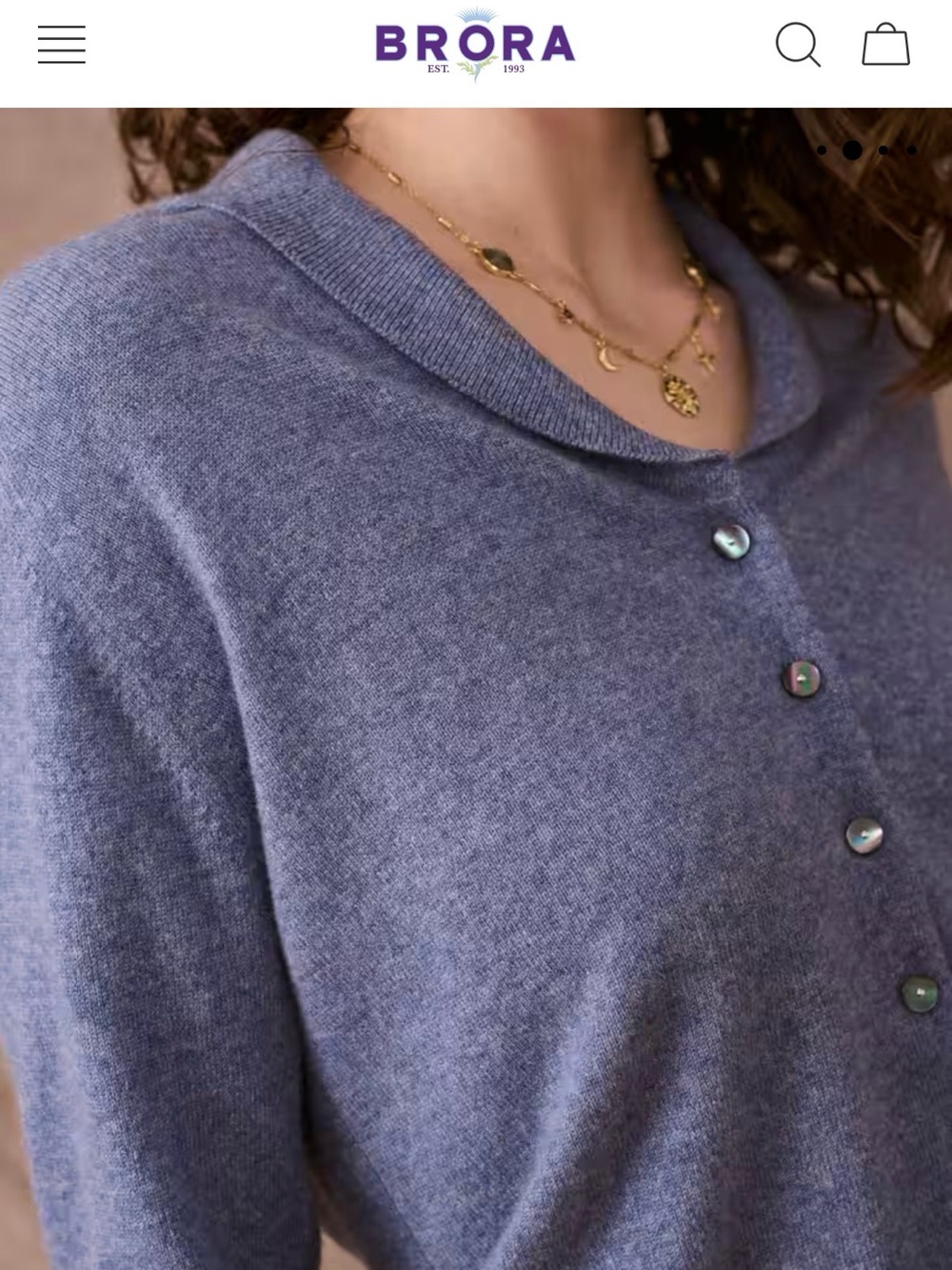 Brora cashmere Plum Button-Front Cardigan - Picture 3 of 6